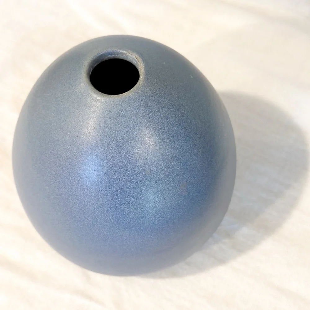 West Elm Slate Blue Ceramic Egg Vase
